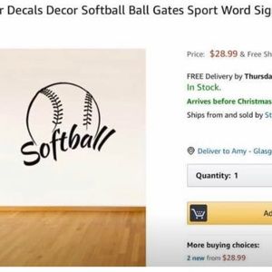 Softball wall cling